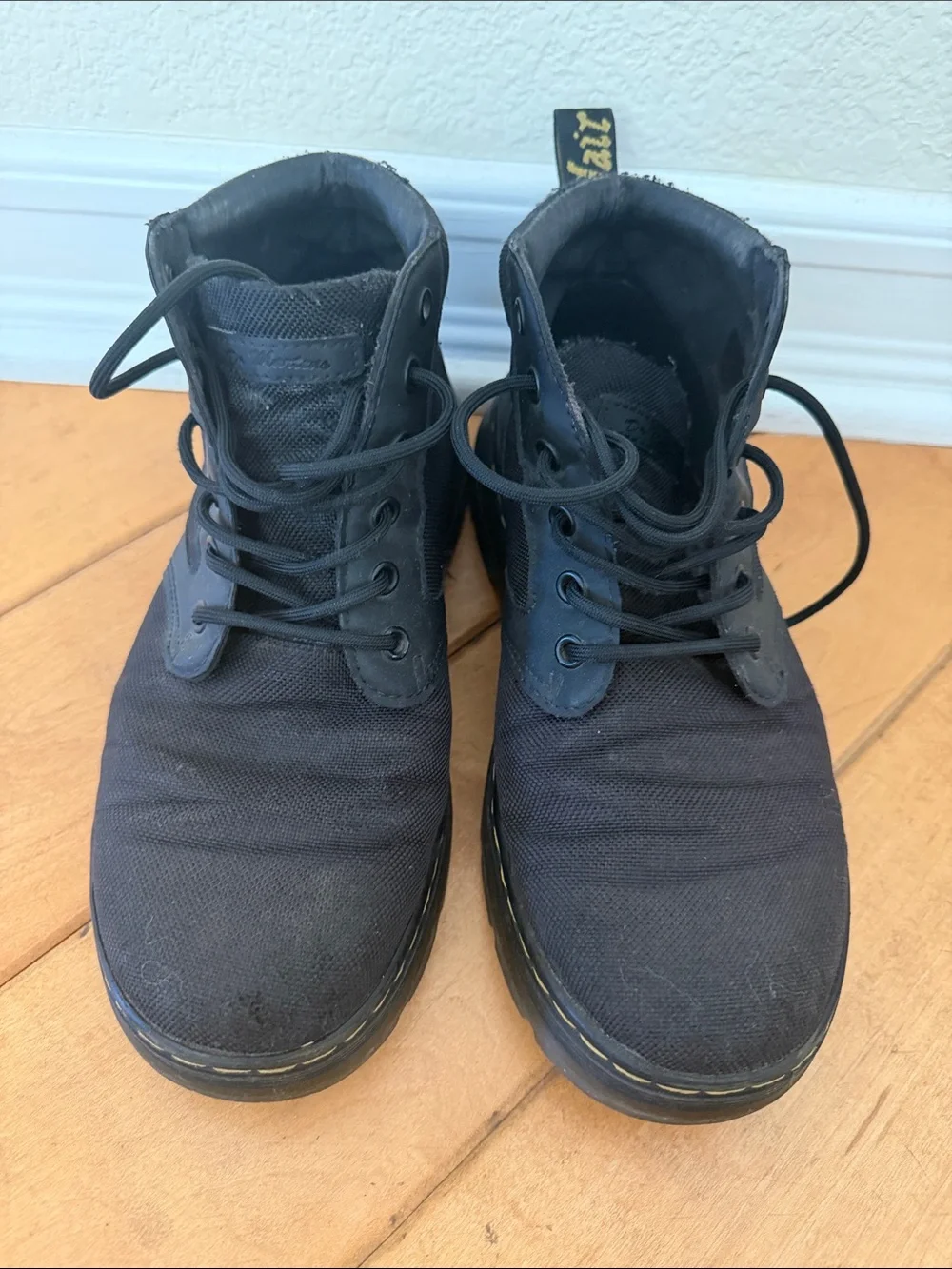 Men's Dr. Martens Black Lace-Up Canvas Boots
